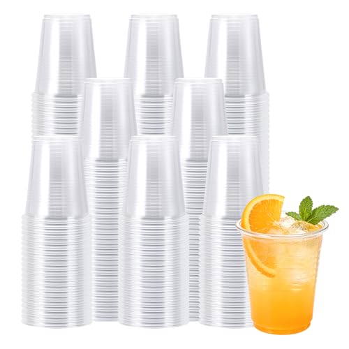 BYSNOW 600 Pack 5 oz Plastic Cups Bathroom Cups Disposable 5 oz 5 Ounce Clear Mouthwash Cup for Picnic Travel Halloween Christmas