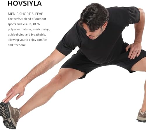 HovSiyla 5 Pack Running Shirts Men Sport Tops Dry Fit Gym Wicking Athletic T Shirts Breathable Cool Workout Shirts L — view 4
