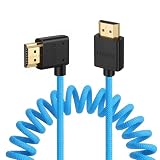 Eonvic 8K 2.1 HDMI 4K@120Hz Kabel für Sony A7S3 FX3 Canon Mark II C70 Panasonic GH5S Nikon Z9 Kamera Atomos Ninja V Portkeys Monitore High Speed Blau gewickelt Geflochten Rigt Angle