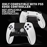 playvital Ninja Edition Glow in Dark Anti-Slip Half-Covered Silicone Cover Skin for ps5 Edge Controller, Ergonomic Protector Soft Rubber Case for ps5 Edge Wireless Controller with Thumb Grips - Green - Image 4