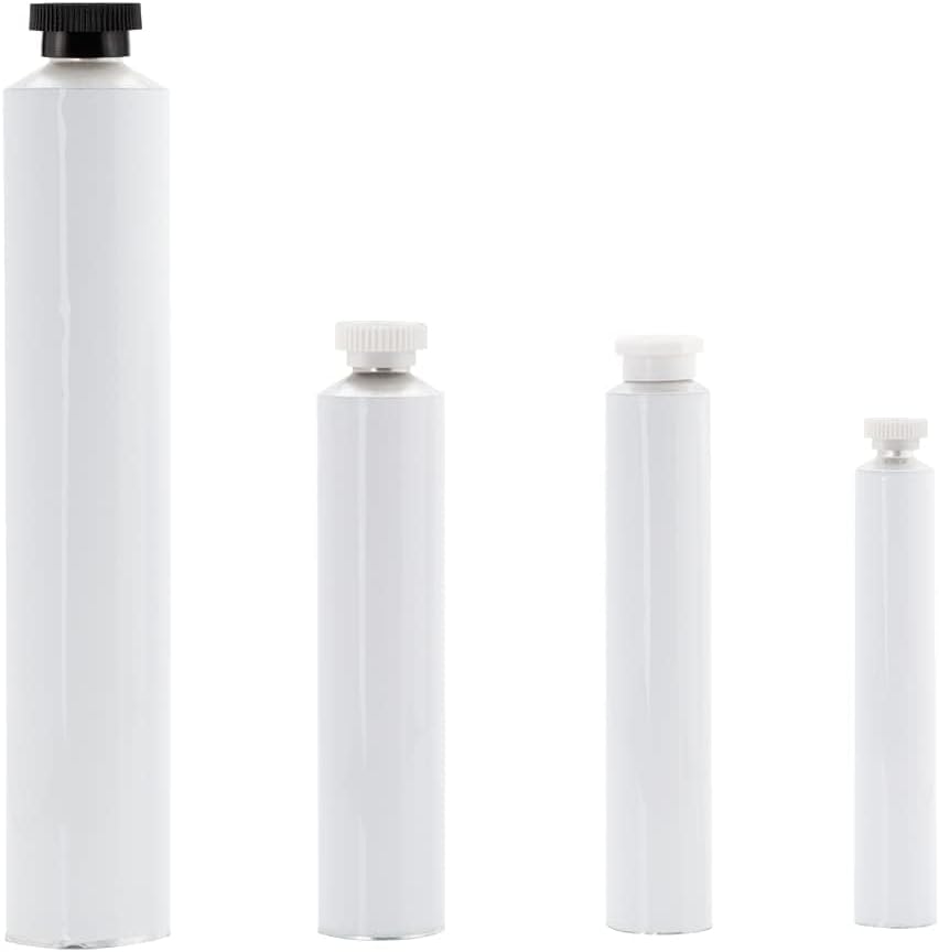 Creative Mark Empty Paint Tubes - Box of 48 Empty Aluminum Paint Tubes & Caps, 45ml, Easy-Open Caps, Easy to Crimp, Perfect for Storing Custom Mixed Acrylics, Gouaches, Watercolors, Oils