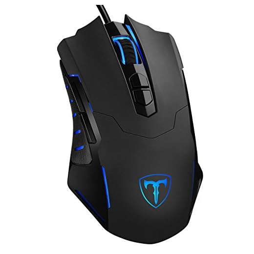 PICTEK Gaming Mouse Wired [7200 DPI] [Programmable] [Breathing Light] Ergonomic Game USB Computer Mice RGB Gamer Desktop Laptop PC Gaming Mouse, 7 Buttons for Windows 7/8/10/XP Vista Linux, Black