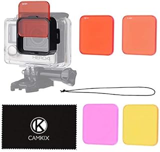 CamKix Diving Lens Filter Kit compatible with GoPro HERO 4 Black, Silver HERO+ HERO+, HERO and 3+ - fits Standard Waterproof Housing - Enhances Colors for Various Underwater Video