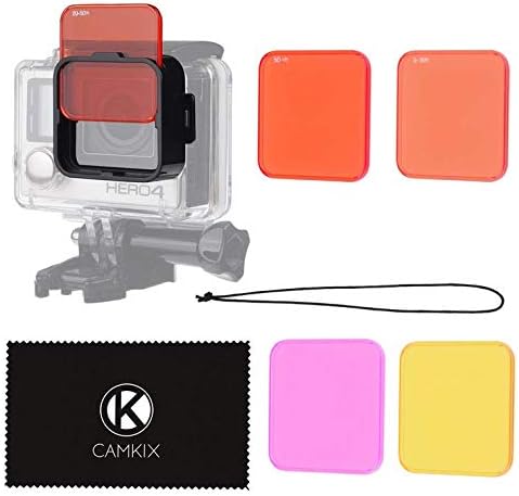 CamKix Diving Lens Filter Kit compatible with GoPro HERO 4 Black, Silver HERO+ HERO+, HERO and 3+ - fits Standard Waterproof Housing - Enhances Colors for Various Underwater Video
