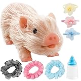 Eummy Silicone Pig Set, Mini Pigs Toys or Girls&Boys,Realistic Cute Baby Piggy Doll Soft Body, Silicone Animals Pig with Clothes Accessories Birthday, Christmas Giving for Kids