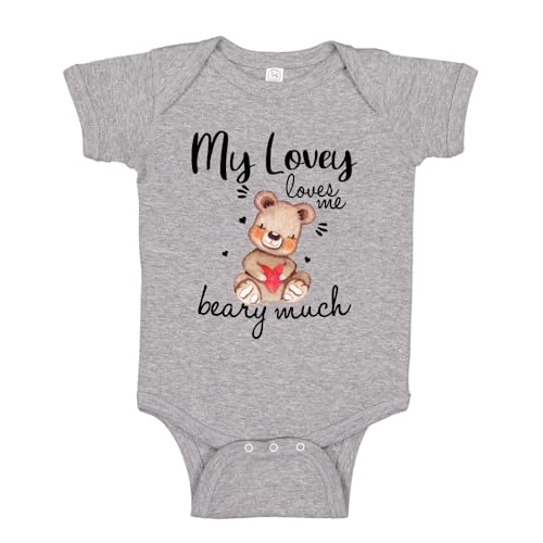 My Lovey Loves Me Beary Much Baby One Piece Bodysuit Or Toddler Shirt Lovey Grandma Baby Boy or Girl Gift