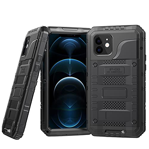 Coque iPhone 12 étanche IP68 et antichoc en métal noir - 2