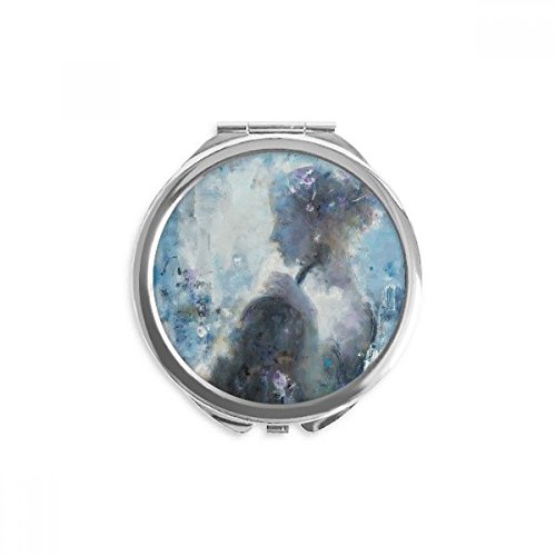 Peinture à l'huile miroir de poche portable multicolore pour retouches maquillage au quotidien