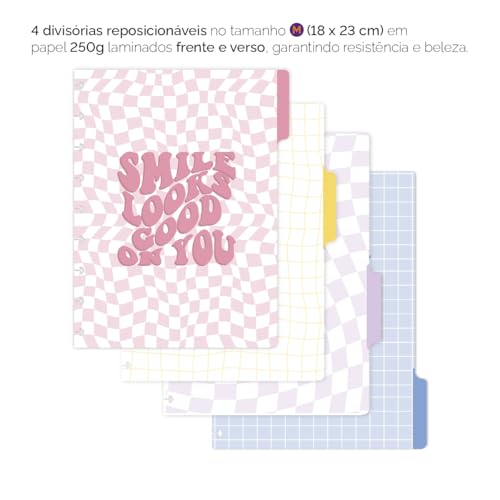 Divisórias Iscool P/Caderno De Disco M Coleções Retro