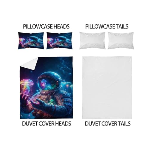 Housse de couette space theme en microfibre douce pour lit double - 4