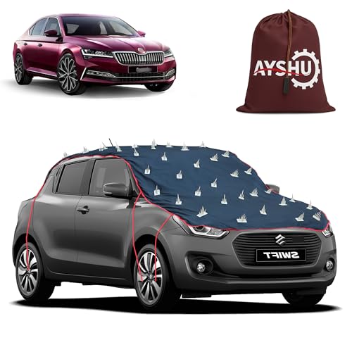 Image of AYSHU Water-Resistant Spike Car Cover for Skoda Superb - Protects from Dogs, Monkeys, Dust, Sunlight & UV - Full Roof Universal Fit