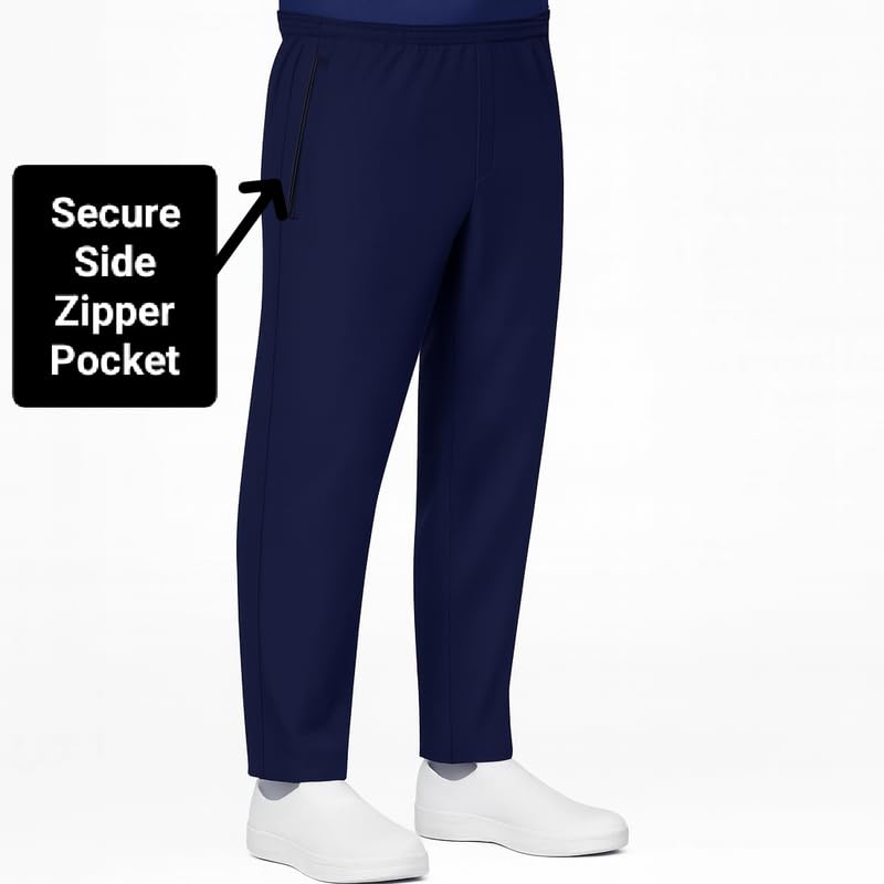 Image of TrendyUniform Unisex Regular Fit Polyester Cotton Scrub Suit for Componder| V-Neck Top and Drawstring Pant |Half Sleeves Hospital Uniform for Doctors, Nurses and Dentist, OT