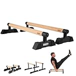 Gravity Fitness Long Parallettes Bars with Hybrid Wooden Handles, Stable for Calisthenics, CrossFit, Gymnastics, Bodyweight Training, and Lightweight for Home or Commercial Gym Workouts
