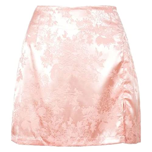 Jupes pour femme avec fente originale à la taille mini jupe rose WW4103 XL