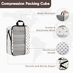 U+U 6 Set Compression Packing Cubes, Travel Organizers (Polka Dot) - Image 2