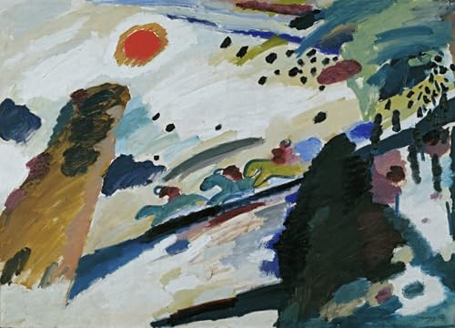 Toile Kandinsky paysage romantique pour instaurer une ambiance salon chaleureuse