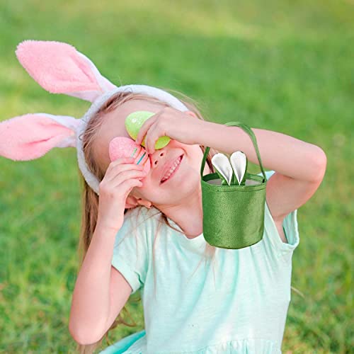 5 Pcs Easter Bunny Tote Bags Easter Bunny Bags Easter Bunny Baskets For Easter Eggs Hunt Easter Part