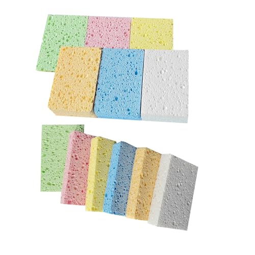 ZanXinY 12 Pack Natural Cellulose Sponges Kitchen Sponges Dishwashing Sponges Car Washing Sponge Color Sponge Suitable for Kitchen and Bathroom Car Household Childrens Fun Cutting DIY.