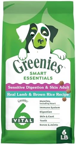 Greenies Smart Essentials Sensitive Digestion & Skin Adult Dry Dog Food Real Lamb & Brown Rice Recipe, 6 lb. Bag
