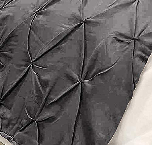 3 Piece Pinch Pleated Bed Runner Set Decorative Bed Scarf 100% Egyptian Cotton 400 Thread Cotton Hotel Class Bedding (1 Bed Runner, 2 Pillow Shams) (Dark Grey, Twin) #TOP3