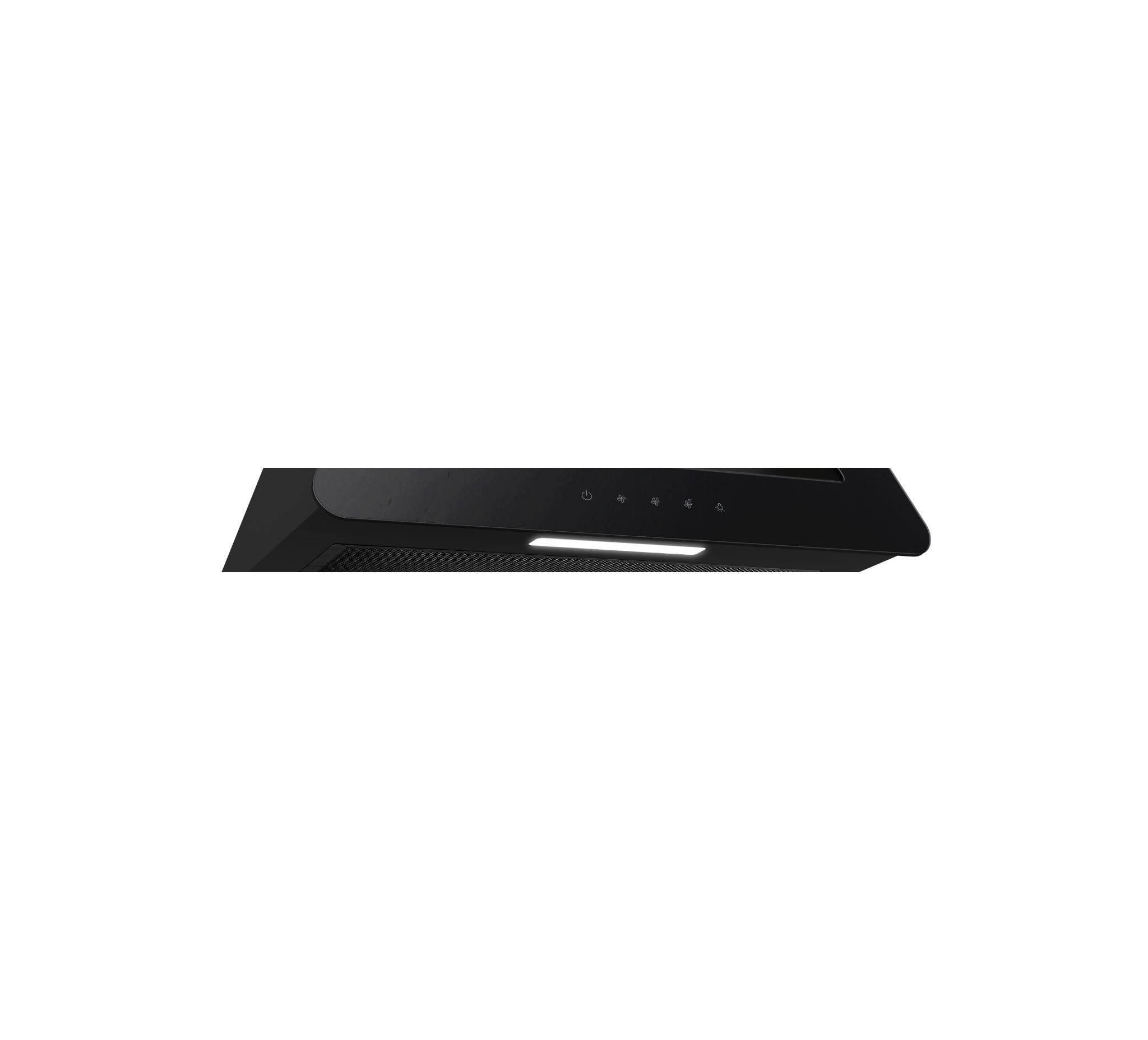 PKM P1-60BBTX Dunstabzugshaube | Wandhaube | Designerhaube | Wandesse | schwarzes Glas | 60 cm | LED Beleuchtung