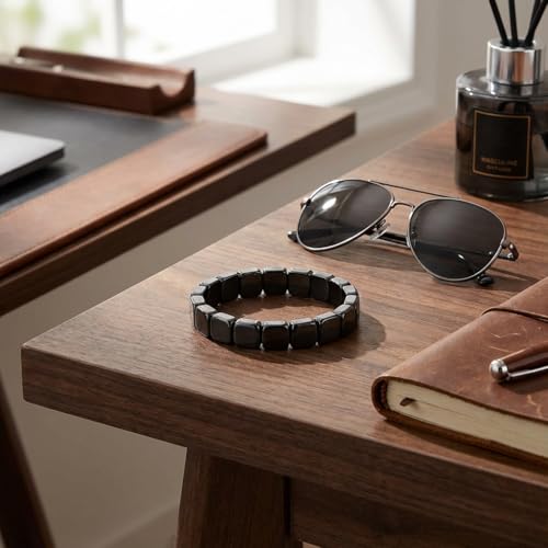 Pulsera de Hematita para Hombre 7.87 pulgadas miniatura 5