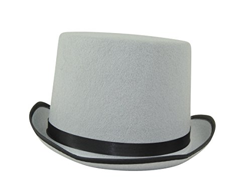 Mens 6 Inch High Costume Top Hat (Gray)