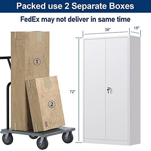 Aobabo Metal Lockable Storage Cabinet With Lock,72 Inches Storage Cabinet With Adjustable 4 Shelves And 2 Doors,Steel Storage Cabinet For Office,Home,Assembly Required (Gray, 72'')…… #TOP3