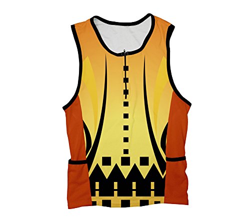 ScudoPro Orange Distorted Triathlon Top for Men - Size 2XL