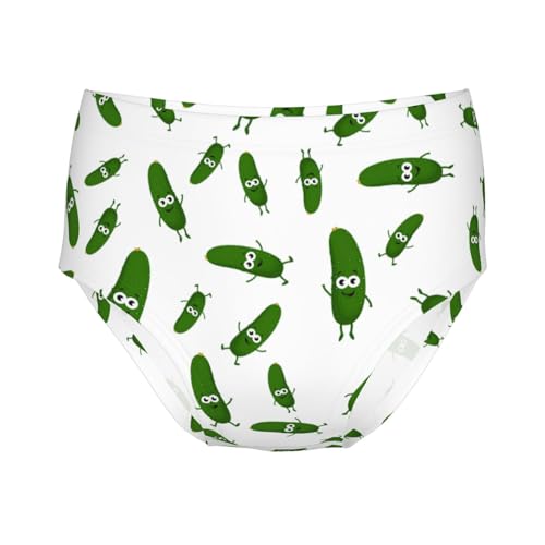 Cute Cartoon Cucumbers Girls' Underwear Soft Cotton Little Girls Panties Comfort Briefs