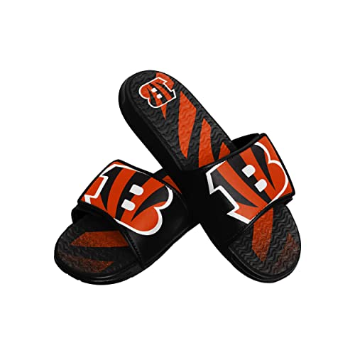 FOCO Cincinnati Bengals NFL Mens Team Stripe Gel Slide - M