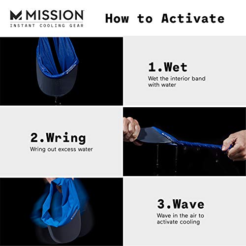 Mission Cooling Stretchy Visor- Lightweight, No Slip Band, Upf 50- Black #TOP3