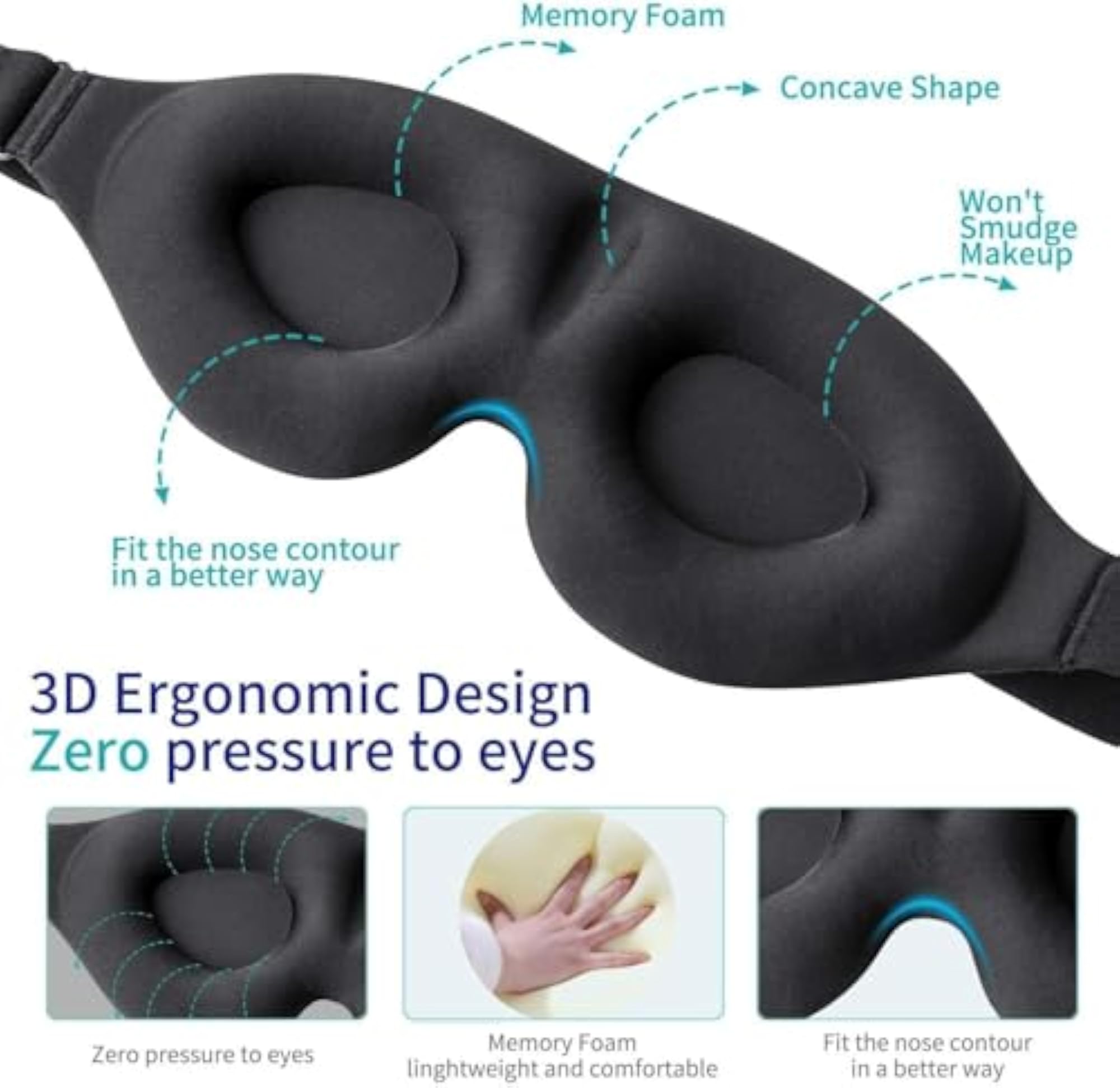 3D Sleeping Mask Luxury Eye Mask for Side Sleepers