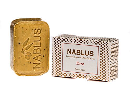 Nablus Soap natürliche Olivenölseife, Sorte: Zimt, handgemacht und palmölfrei, 100g Cover