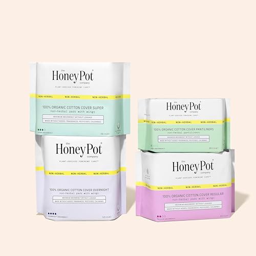 The Honey Pot Company F8773 Pads For Women - Non-Herbal Super Pads W/Wings - Organic Pads For Women - Cotton Cover, & Ultra-Absorbent Pulp Core - Sanitary Pads thumb #3