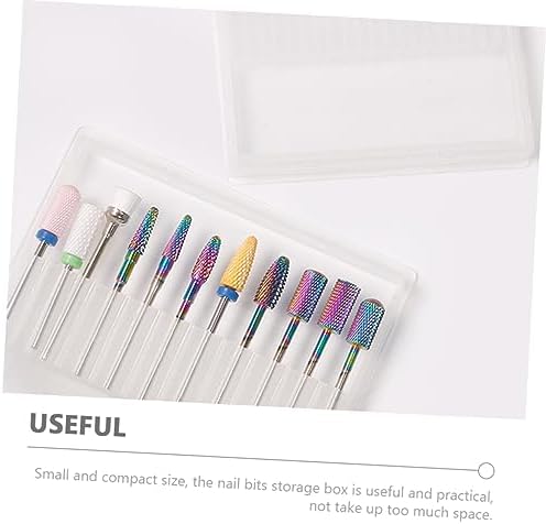 Plastic Nail Drill Bit Holder Case with Lid, 20 Slots — 사진 7