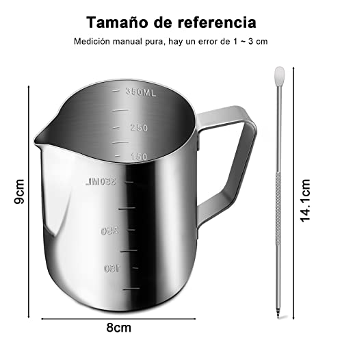 La Mejor Lista de Jarras para vaporizar leche que Puedes Comprar On-line. 29 Jarras para vaporizar leche marca YuaKio (2)