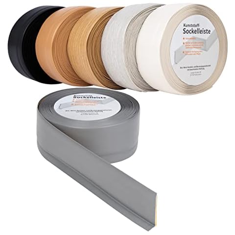Oslo Flexible Skirting Board Roll 50 x 15 mm (Length: 10 m, White) Skirting Wall Trim Self Adhesive PVC Baseboard Architrave Finishing Trim Cover