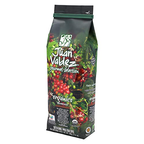 Juan Valdez Coffee Organic Gourmet Medium Roast Whole Bean Colombian Coffee 17.6Oz/ 500Gr - Café Premium En Grano #TOP1