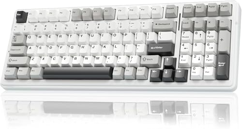 AULA F99 Wireless Mechanical Keyboard, Custom Computer Keyboard, Tri-Mode Bluetooth 5.0/2.4GHz/USB-C Cute Creamy Gaming Keyboards with Number Pad, RGB Backlit Media Knob Programmable Keybaord for PC