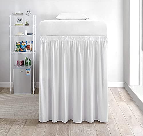 Impressive Design Dorm Room Bed Skirt - College Dorm Bed Skirt - Microfiber- Twin-XL /36" Drop_White Solid