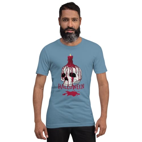T-shirt crâne Halloween anti déformation coupe droite confortable