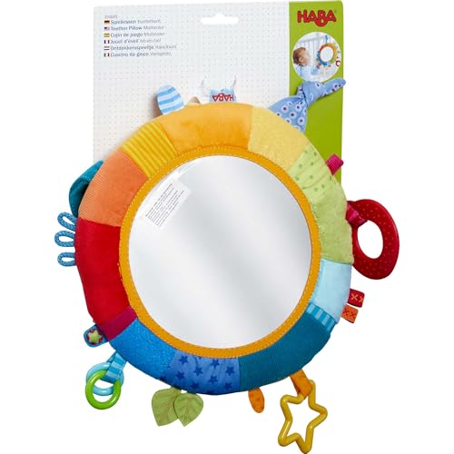 HABA Rainbow Baby Mirror for Tummy Time - Developmental Infant Toy for 6-24 Months - Sensory Toy for Baby Gifts 6 Months and Up