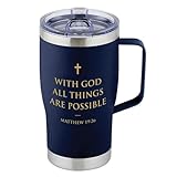 Faithworks Christian Gifts - Large Inspirational Stainless Steel Insulated Mug with Lid, 20-Ounce, All Things Possible