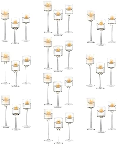 Tea Light Holder Votive Centerpieces - Glass Candle Holders Bulk for Wedding Table Centerpiece, Fit Floating Candle for Wedding Reception Decor, Home Decorations 30 PCS
