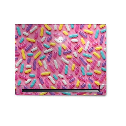 Image of MightySkins Carbon Fiber Skin Compatible with Alienware M18 R1 (2023) Full Wrap Kit - Sprinkles | Protective, Durable Textured Carbon Fiber Finish | Easy to Apply & Change Styles | Made in The USA