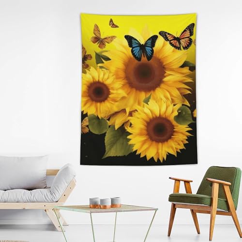 Tapisserie murale artistique en tissu premium imprimé floral