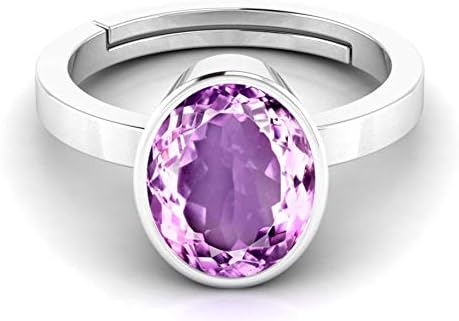 Parineeta GemsAmethyst Katela 2.70 Carats Ratti Original Certified Silver Plated Adjustable Ring for Men and women By Lab Certified Ring Size 16-24