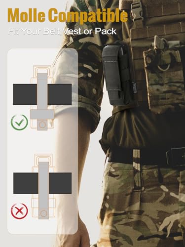 Onetigris TG-DTB02 Flashlight Pouch Holster Tactical Molle 1000D Cordura Nylon Flashlight Pouch Holder thumb #6