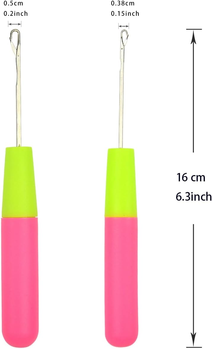 9 Pcs Dreadlocks Tool Set Latch Hook Different Sizes Small Crochet Hooks Needle Interlocking Tool for Locs Hair Braiding, Rug Making and Art Crafts